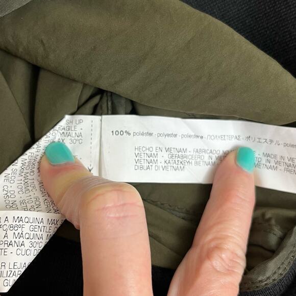 Zara Bomber Jacket Womens XS Olive Military Green Lightweight Varsity Minimalist - Picture 6 of 7